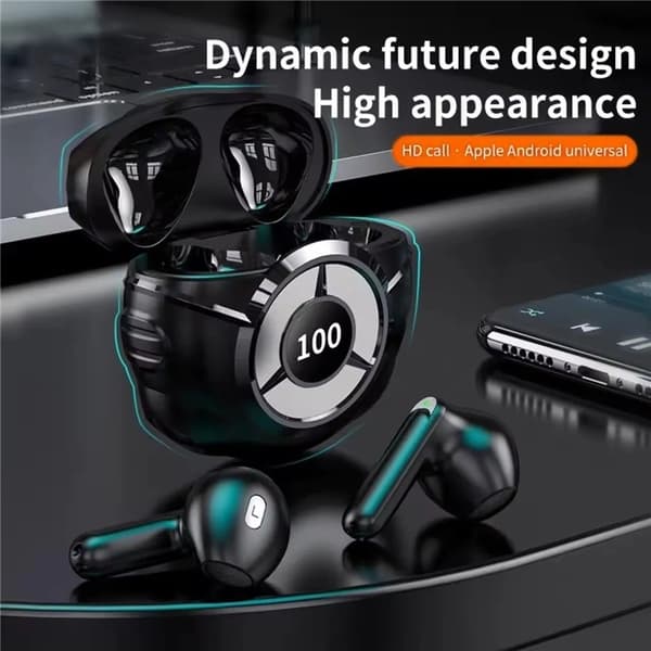 Trådløse Hovedtelefoner Semi In-Ear Støjreducerende HiFi Stereolyd Bluetooth - Sort Black