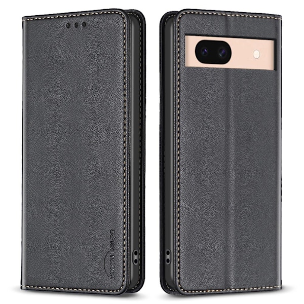 BINFEN COLOR Google Pixel 8a -kotelo PU-nahkainen puhelimen Black