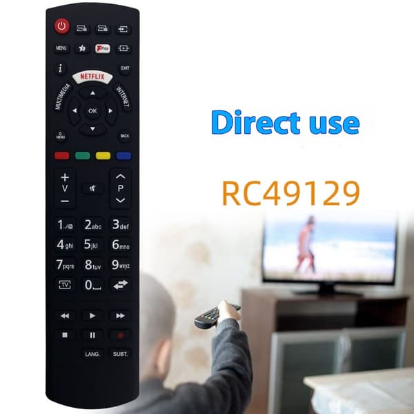 Fjärrkontroll Ersättning för RC49129 För Panasonic TV Svart