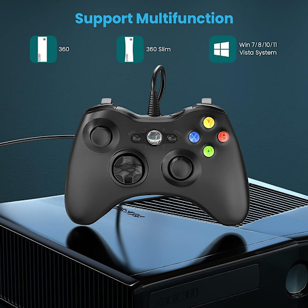 Gamepad Joystick -peliohjain Xbox 360 PC Windowsille Black