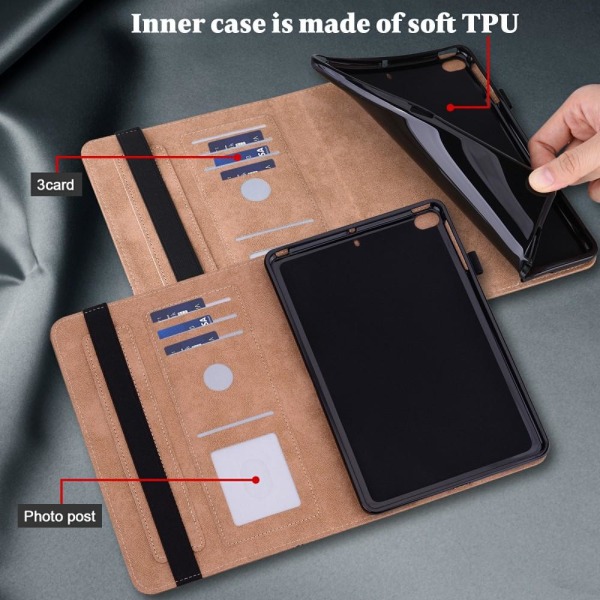 Til iPad 10.2 (2021)/(2020)/(2019) Almindeligt PU-læder tabletco Brown
