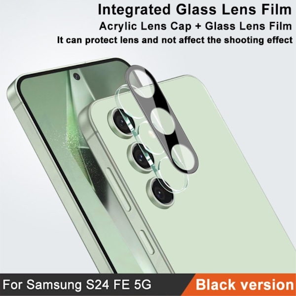 IMAK För Samsung Galaxy S24 FE kamera linsskydd härdat glas linsfilm Svart