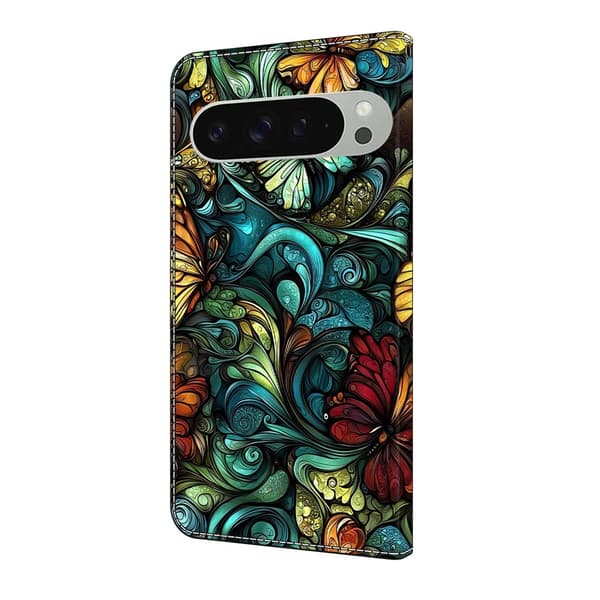För Google Pixel 10 Pro XL Plånboksfodral Mönstertryckt PU-läder Flip Stativ Mobilfodral multifärg