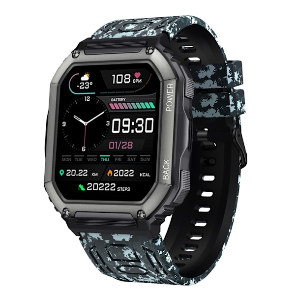 Armband För Garmin Fenix ​​7 / 7 Pro / 6 / 5 22 mm silikon - Kamouflage Svart Svart