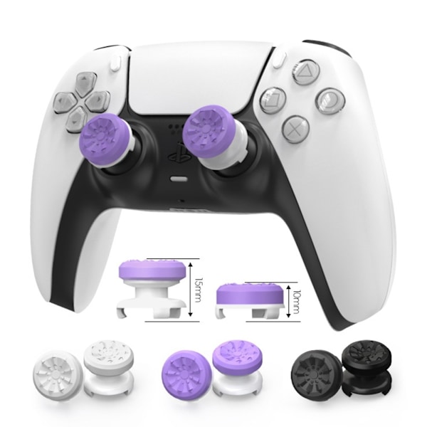 2 stk Thumb Grip Finger Grip til Sony PlayStation 5/4 8BitDo Joystick Silikone - Sort Black
