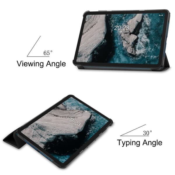 Tablettiteline Slim Fit Suojakuori Nokia T20:lle - Musta Black