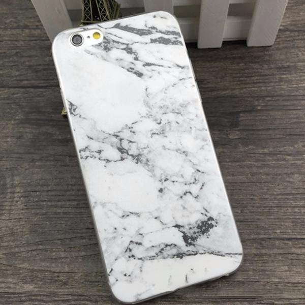 2-pack iPhone 8 / 7 / 6 TPU Skal Marmor White
