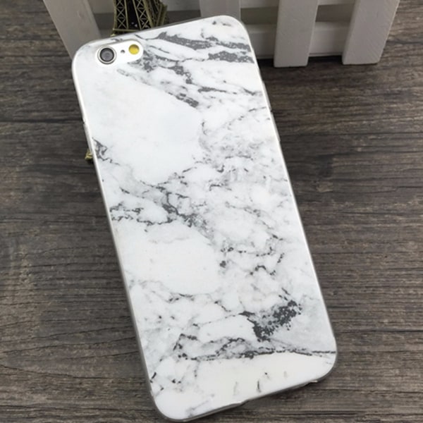 2-pak iPhone 8 / 7 / 6 TPU Skal Marmor White