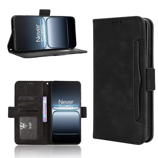 OnePlus Nord 5 5G Case -lompakkokotelolle Shell Phone Case Extra Card - musta Black
