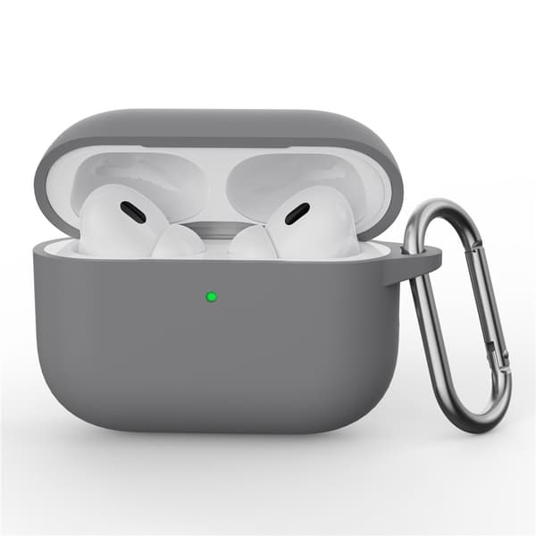 Til AirPods Pro 3 Silikondeksel Integrert Bluetooth-øretelefondeksel med krok - Mørkegrå Grey