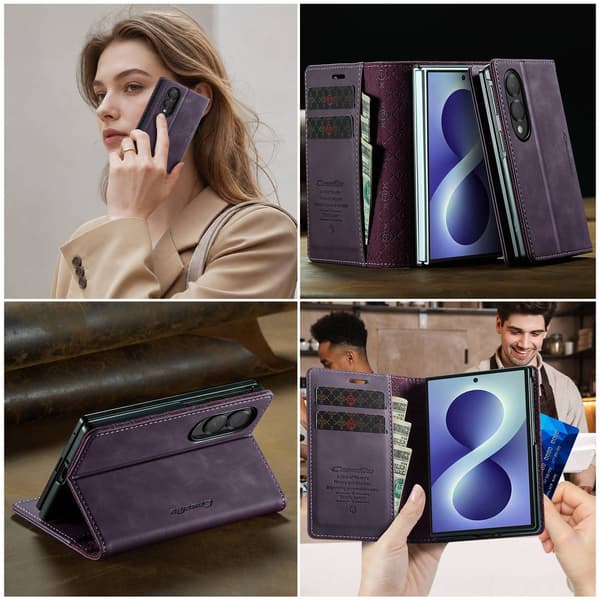 CASEME Telefonlommebokdeksel til Samsung Galaxy Z Fold8 Purple
