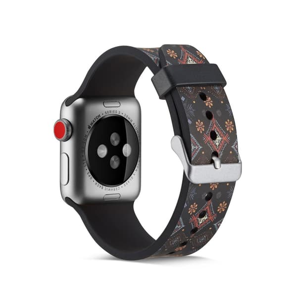Silikon klokkerem til Apple Watch 4 44mm, 3/2/1 42mm - Blomster Multicolor