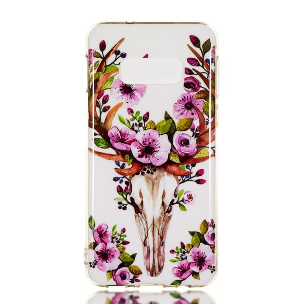 Luminous Glow Pattern Printing TPU Case for Samsung Galaxy S10e - Flowered Elk Black