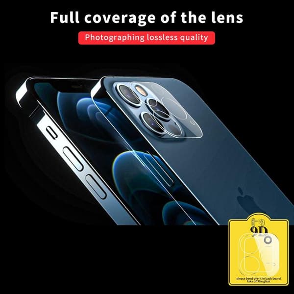 Tempered Glass Camera Lens - iPhone 12 Pro Max Transparent