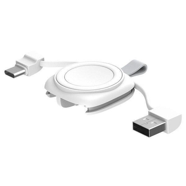 Lader for Apple Watch Ladebase med Type-C / USB-kabler White