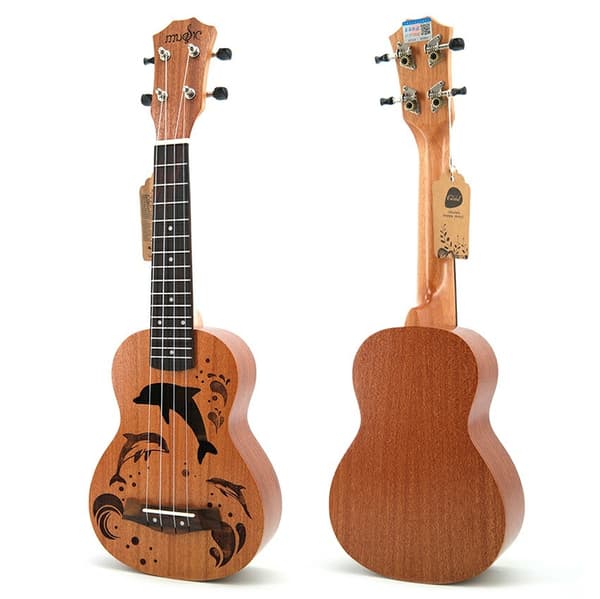 Sapele Ukulele 4-strängad Musikinstrument Brun