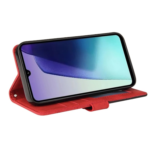 Til Xiaomi Redmi 14C KT - serie - 1 dobbeltfarve tegnebog Red