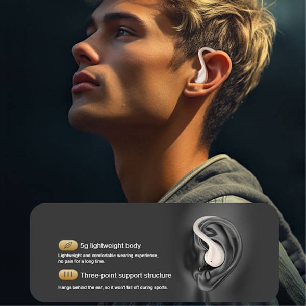 WEKOME Bluetooth-hodetelefoner Semi-in-Ear Trådløse hodetelefoner - Svart Black