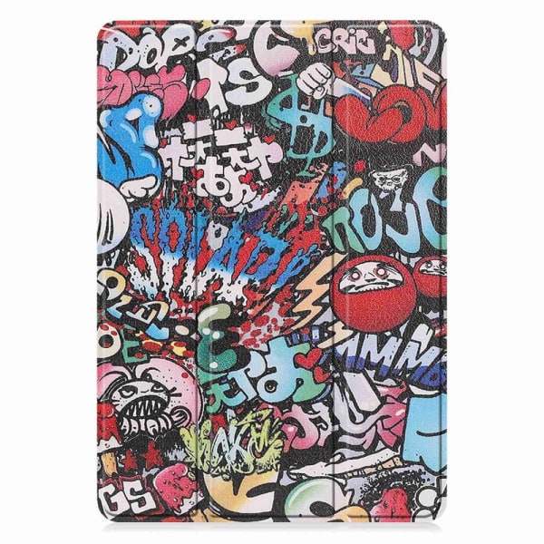 Til Lenovo Tab M10 Plus (Gen 3) Trifoldet Stativdæksel - Graffiti Multicolor