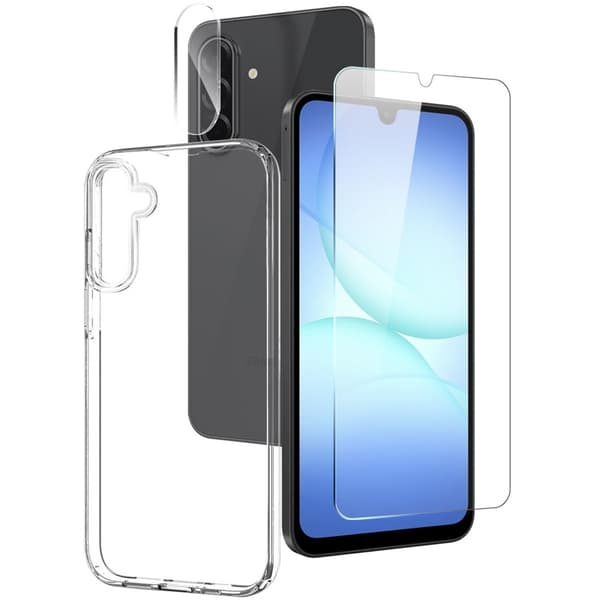 NORTHJO För Samsung Galaxy A17 TPU Skal + Härdat Glas + Lins Skydd Transparent