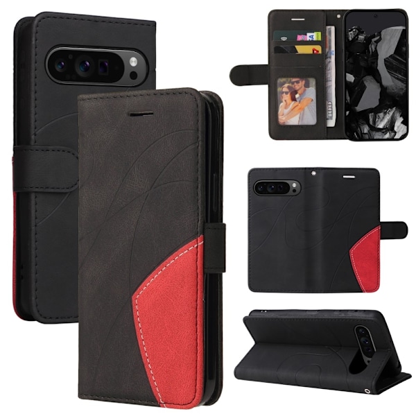 Til Google Pixel 9 Pro XL KT-serie-1 dobbeltfarve etui Black