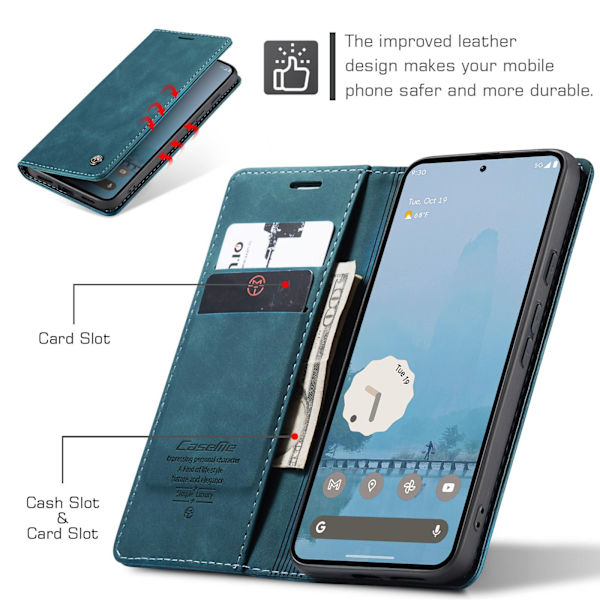 CASEME Til Google Pixel 10A Etui Stativ Telefon Cover Blue