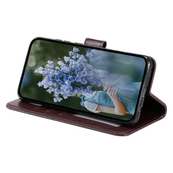 Samsung Galaxy A17 / A26 Jalustakotelo Totem Lompakkokotelo Brown