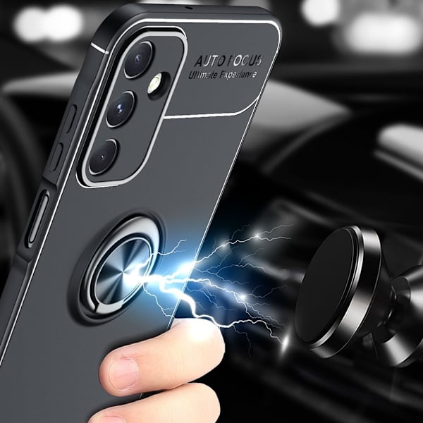 Sormenrengastuki TPU-kotelo Samsung Galaxy A15 Black