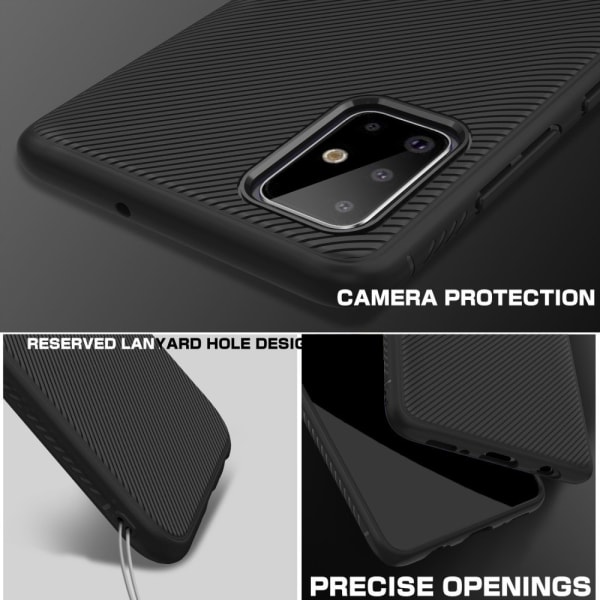 Jazz Twill Texture TPU cover Samsung Galaxy A71 -puhelimelle - musta Black