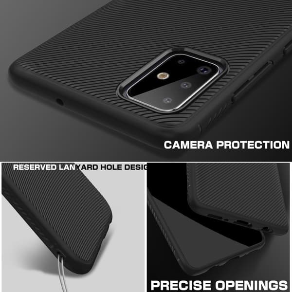 Jazz Twill Texture TPU Kansi - Samsung Galaxy A71 - Musta Black