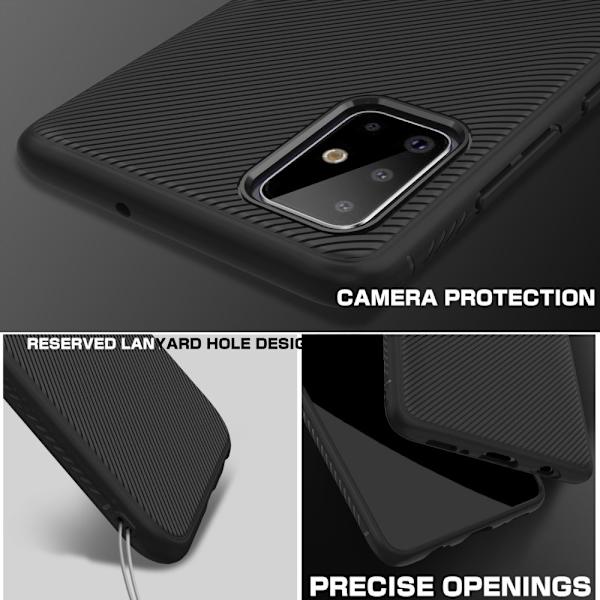 Samsung Galaxy A71 Jazz Twill Texture TPU-skal - Svart Svart