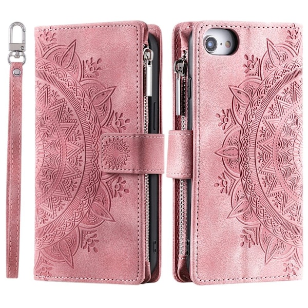 Til iPhone 17e / 16e tegnebogscover Cover Shell Mandala Blomstermønster Pink