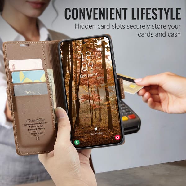 CASEME Til Xiaomi 17T Lommebokdeksel Brown