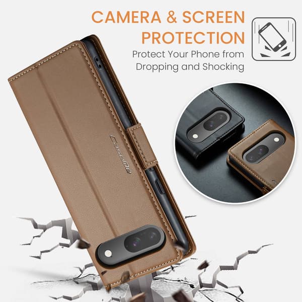 CASEME Til Google Pixel 10 Pro / 10 / 9 Pro / 9 Etui Stativ Telefon Cover Brown