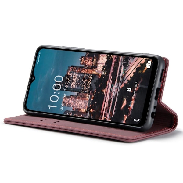 CASEME Retro Lompakkokotelo Samsung Galaxy A34 - Viininpunainen Red