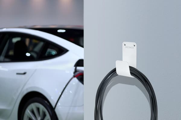 E-Charge kabelhållare, rostfritt stål SS304, vit Vit