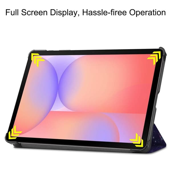 Samsung Galaxy Tab S10 Lite / S10 FE / S9 FE Kotelo Kuvioilla ja Jalustalla - Galaxy Multicolor