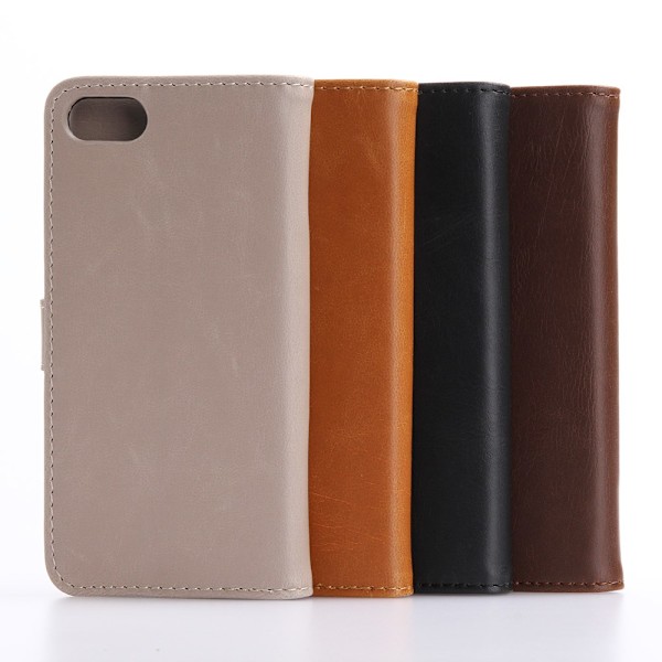 Retro Crazy Horse-etui for iPhone SE (2020)/SE (2022)/8/7 4,7 tommer Beige