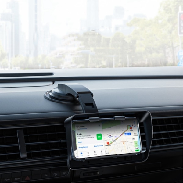 Auto Matkapuhelinteline 360° kääntyvä Tuulilasi Handsfree puhelinteline Black