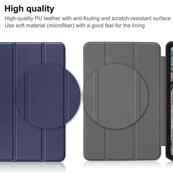 Tabletstativ Slim Fit Cover til Nokia T20 - Mørkeblå Dark blue