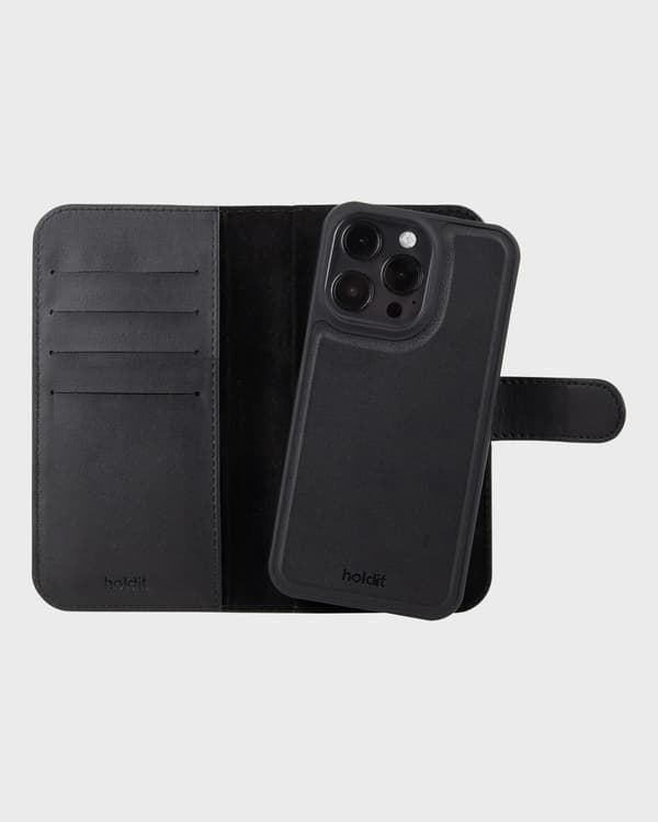 Lommebokdeksel HOLDIT Magnetdeksel til iPhone 16 Pro Black