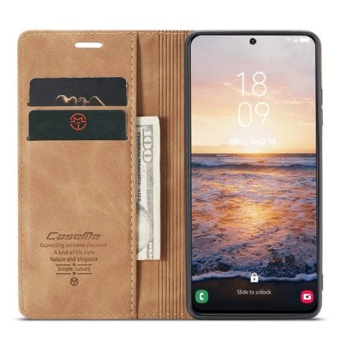 CASEME Retro Pung Taske til Samsung Galaxy S23 - Brun Brown