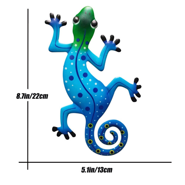 Gecko Lizard -seinätarra puutarhakoriste 13x22cm - Vaaleansininen Blue
