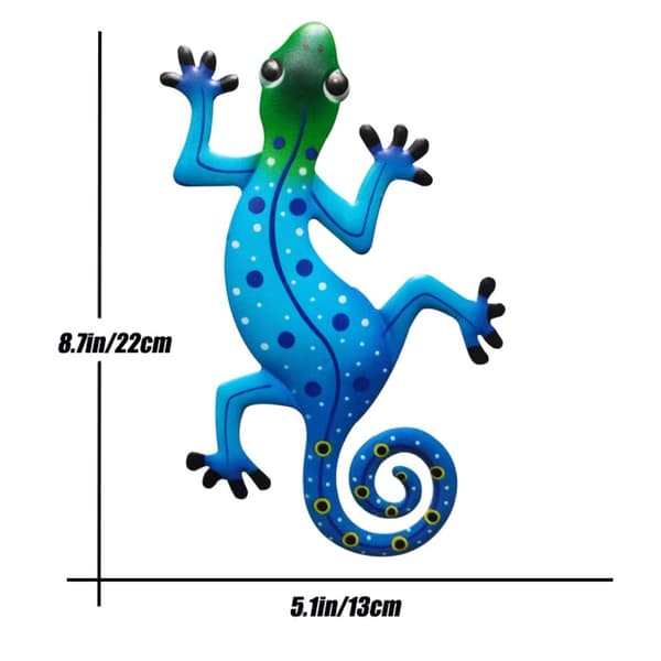Gecko Ödla Väggdekor Trädgård prydnad 13x22cm - Lyseblå Blue