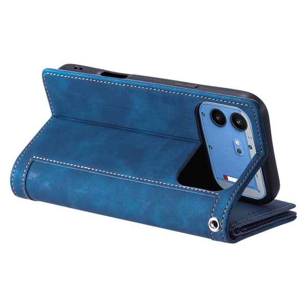 Mobildeksel med kortlommer og håndleddsstropp til Nothing Phone (4b) Blue
