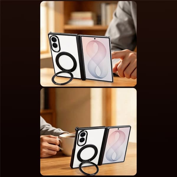 Magnetisk telefondeksel med roterende støtteben til Samsung Galaxy Z Fold8 Black