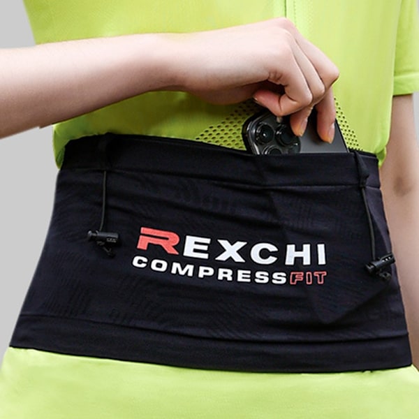 REXCHI BB08 Ulkoilu Urheilu Juoksuvyölaukku Puhelimen ja Vesipullon Säilytys - Musta M Black M