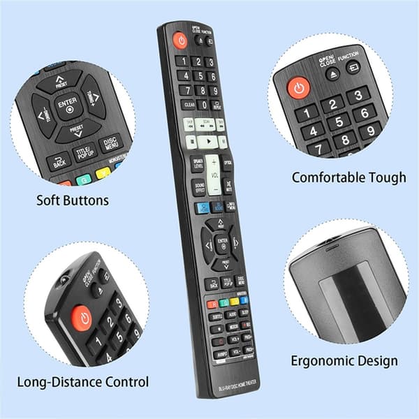 Fjärrkontroll Ersättning för AKB73635402 För LG Blu-Ray DVD Spelare Svart