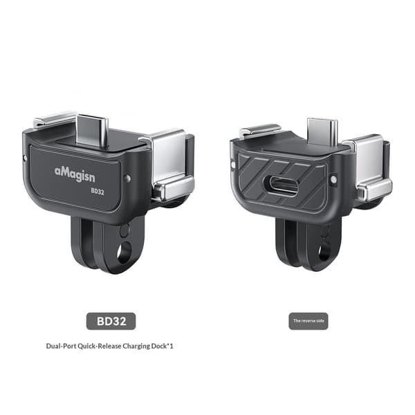 Dobbel ladestasjon for DJI Osmo Pocket 4 / 3 – magnetisk hurtigfeste Black