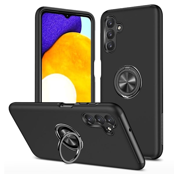 Samsung Galaxy A13/A04s 4G Deksel med Fingerring og Innebygd Plate - Svart Black